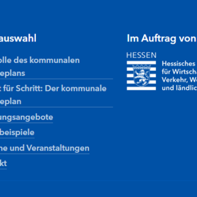 Das ist die Ansicht des Footers und der Schnellauswahl