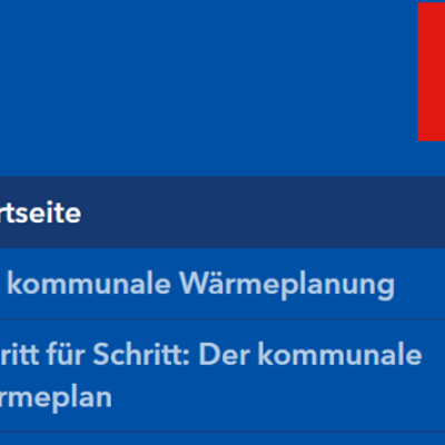 Das ist die Ansicht des Menüs der Website