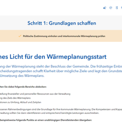 Das ist die Ansicht eines der Schritte in der Kommunalen Wärmeplanung