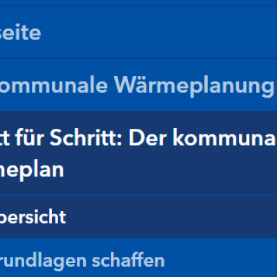 Das ist das Menü des Leitfadens