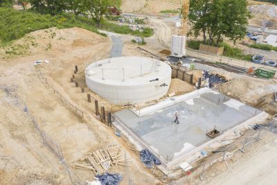 Luftbild Eisspeicher Foto Luftbild eines Eisspeichers